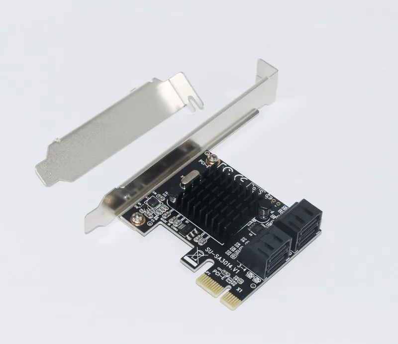 Карта расширения Marvell 88SE9215 PCIE на 4 порта SATA адаптер PCI-E PCI Express SATA3.0 III 6G для майнинга