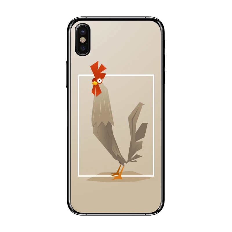 Ultra Thin Cute Chicken Printed For iPhone X Soft Clear Phone Case 7 7Plus 6 6S 6Plus 5 8 8Plus 10 Protector |