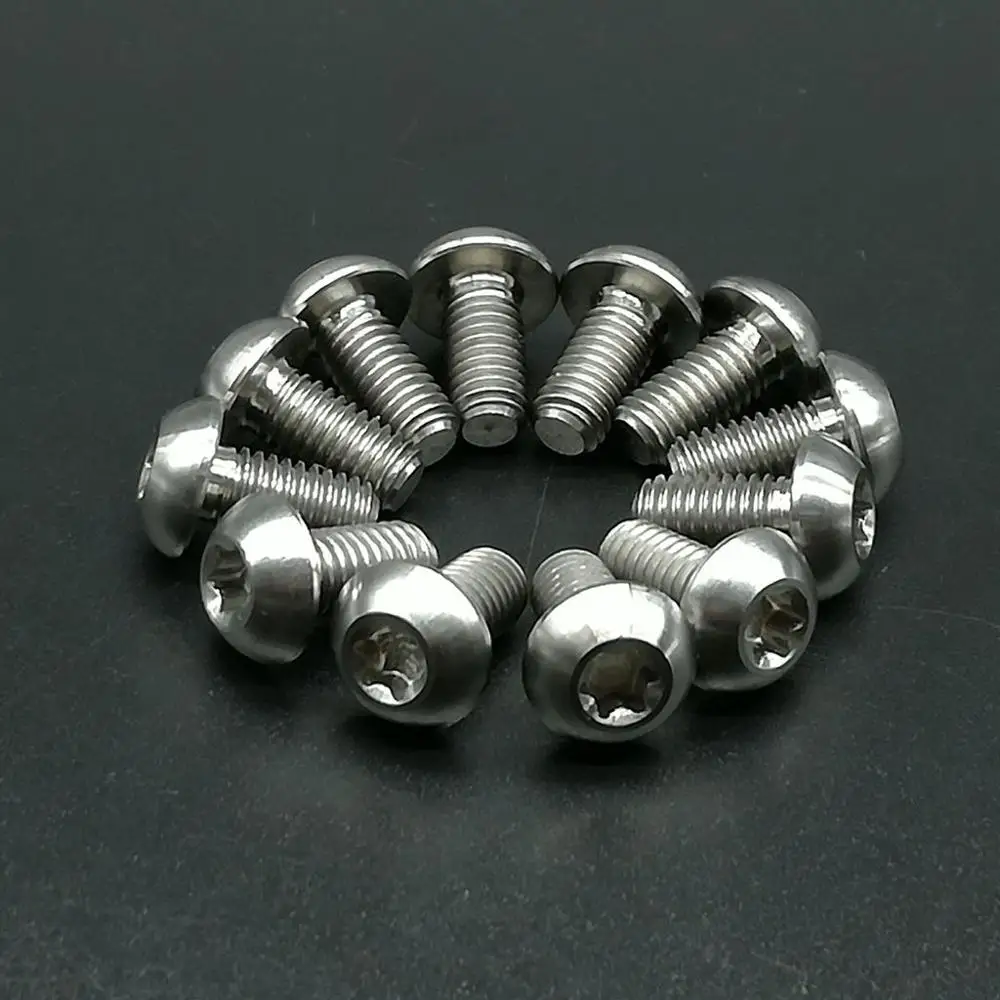 12 шт. M5x10mm болты ротора дискового тормоза T25 Torx titanium TI MTB bicylce держатель болтов для бутылки с водой для велосипеда - Цвет: Ti