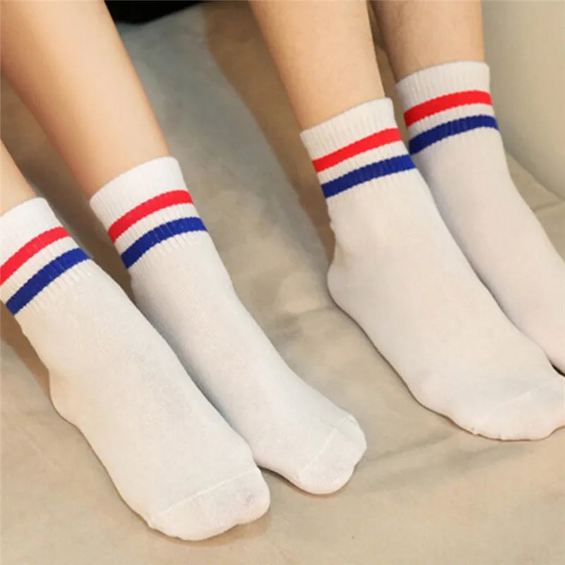 1 пара Для женщин женские удобные носки в полоску хлопковые дышащие