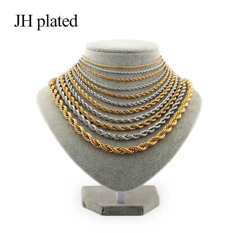 JHplated Африканские модные мужские серебряные золотые ожерелья длина 45 50 60 см