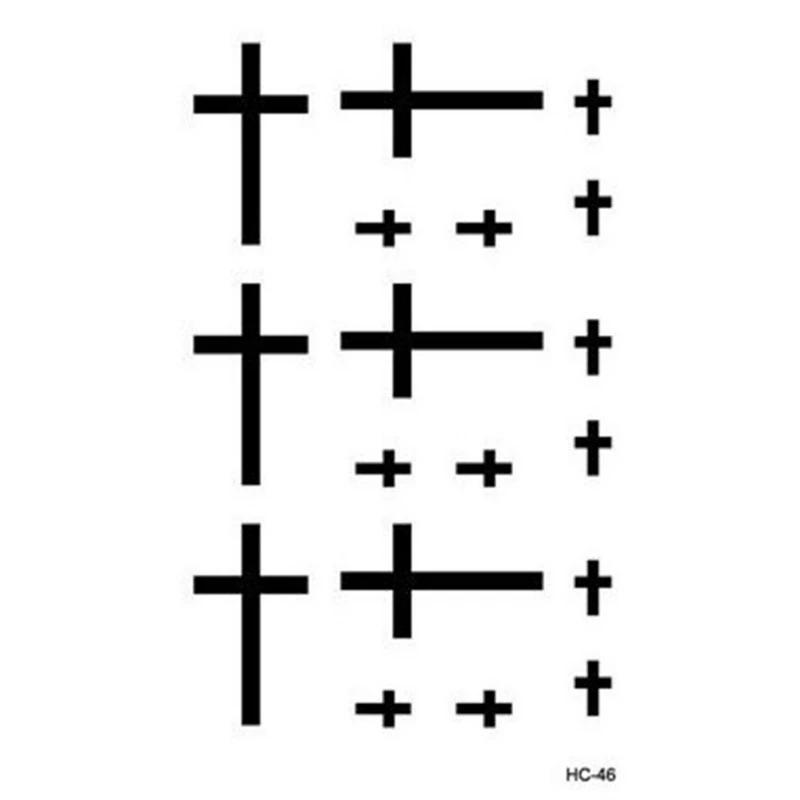

Shellhard Unisex Removable Cross Waterproof Temporary Tattoo Sticker Black High Quality Cross Tattoo Sticker For Body Arm Art