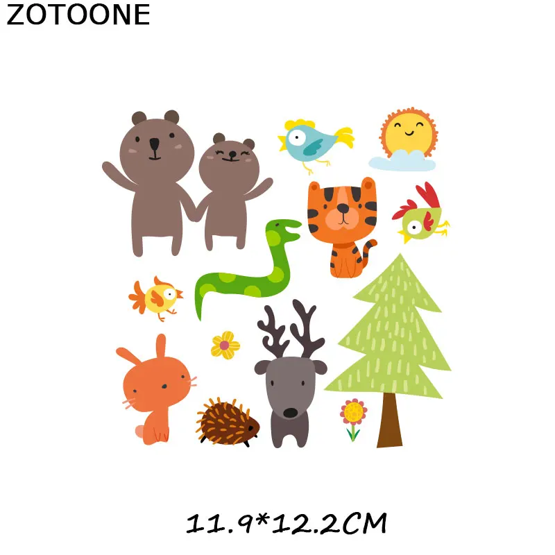 ZOTOONE милый комплект с животными полоски утюжок накладки на одежду сделай сам