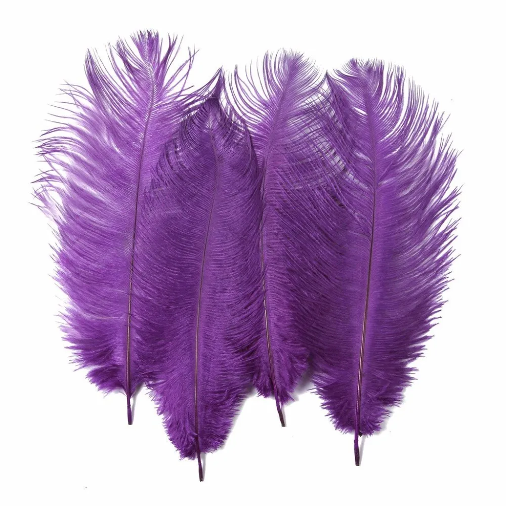 

Free shipping 500pcs Purple Dyed Natural High Quality Ostrich Feathers 25-30cm/10-12inches Ostrich wedding decorations Carnival