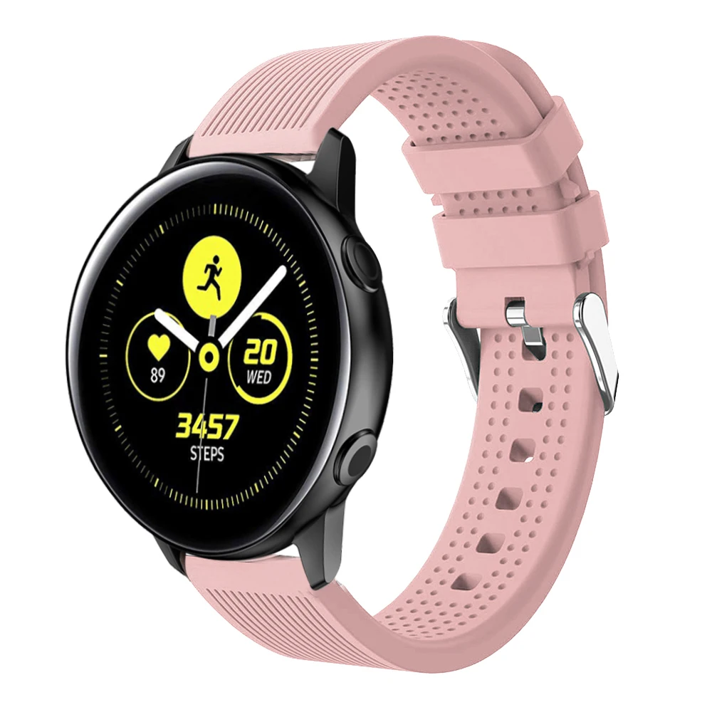 Ремешок силиконовый для наручных часов Samsung Galaxy watch Active сменный Браслет Gear sport S2