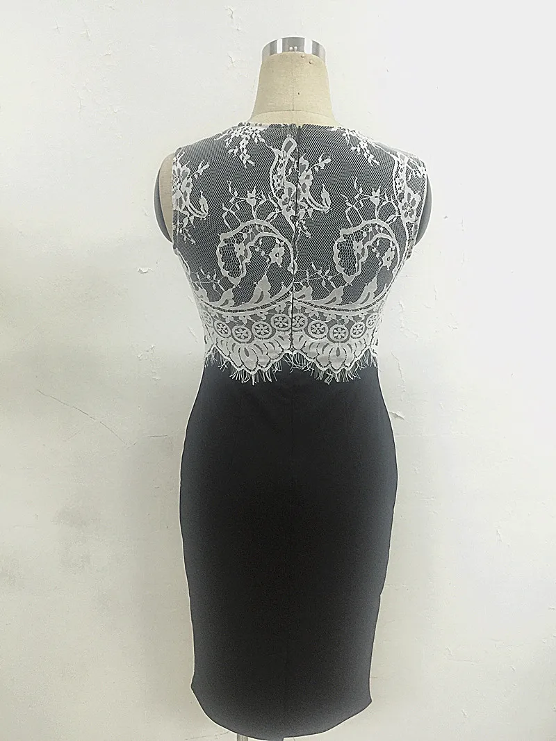 womens sexy dresses party night club dress Black Red Slim Top selling sleeveless Lace Embroidery work elegant big size XXL | Женская
