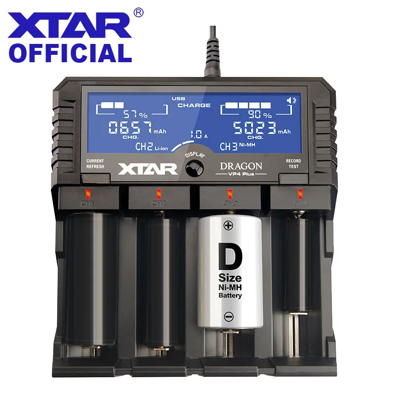 XTAR DRAGON VP4 PLUS смарт-зарядное устройство набор быстрой зарядки Cargador 18650 зарядное устройство VS XTAR VP4C USB зарядное устройство Новинка