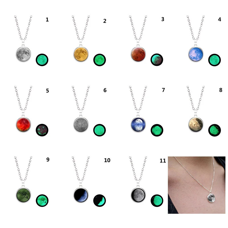 1 шт. женское ожерелье цепочка кулон Луна Ювелирное Украшение светящееся в