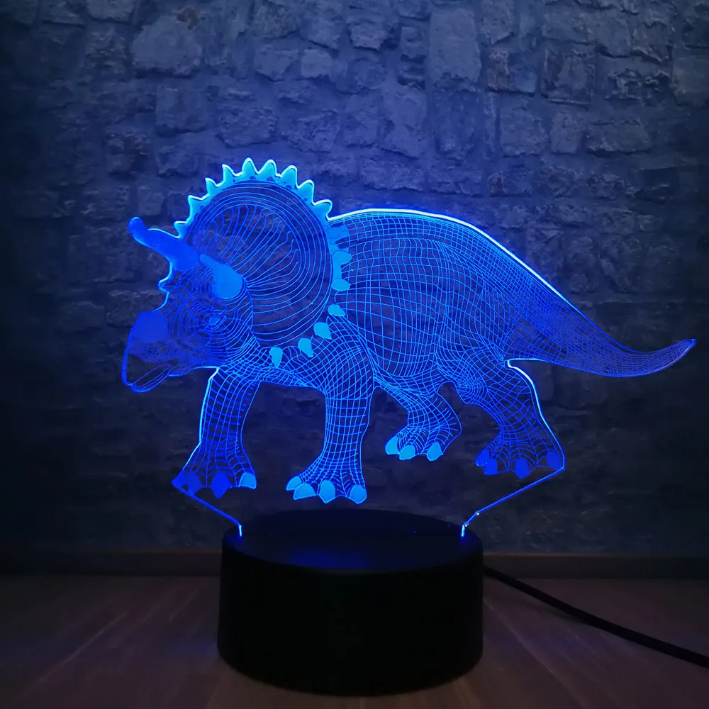 3D крутой Парк Юрского периода Динозавр ночник 7 цветов Изменение Иллюзия спальня настольная Светодиодная лампа рядом декоративный подарок на день рождения мальчика