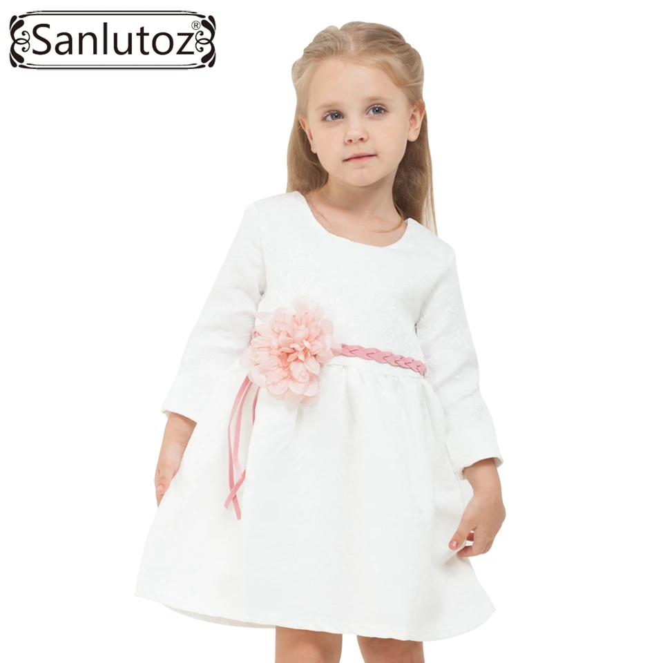 Коллекция 2016 г. одежда для детей зимнее детское платье (с поясом) цветочная