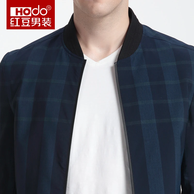 Hodo плед casaco masculino rib Sleeve Курточка бомбер на молнии 100% полиэстер jaquetas Для мужчин