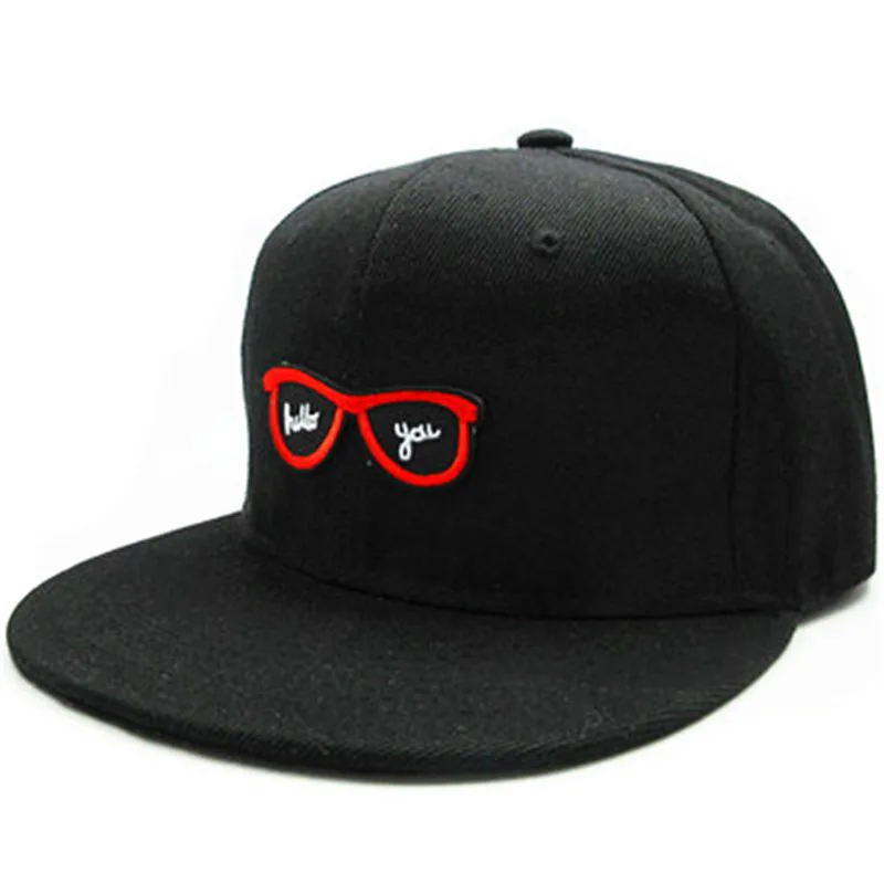 

LDSLYJR Cartoon glasses embroidery cotton Baseball Cap hip-hop cap Adjustable Snapback Hats for men and women 290