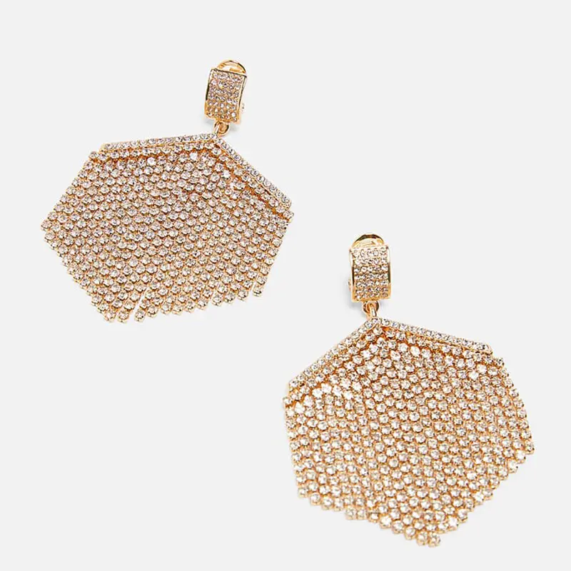 JJFOUCS модные Стекло с украшением в виде кристаллов серьги капель для Для женщин