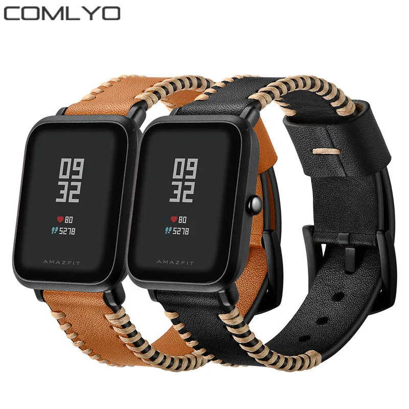 Для оригинальных Xiaomi Huami Amazfit BIT ремешок кожаный браслет Смарт часы браслет Lite Bip спортивные полосы для galaxy Watch 42 мм