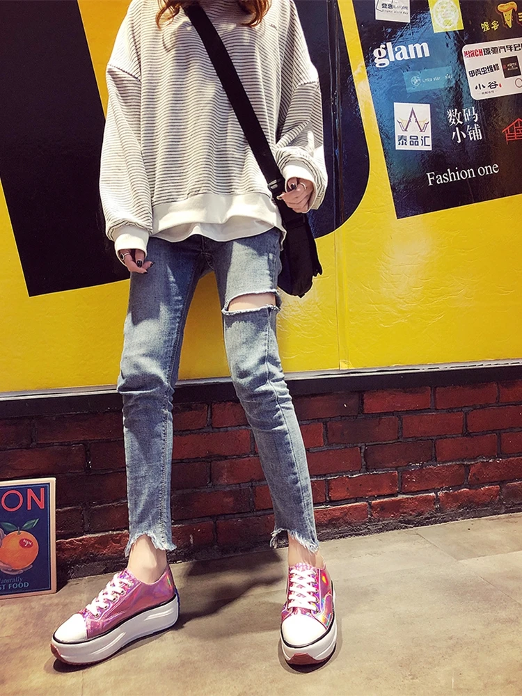 Женские кроссовки обувь на платформе Zapatos De Mujer неглубокие повседневные туфли с