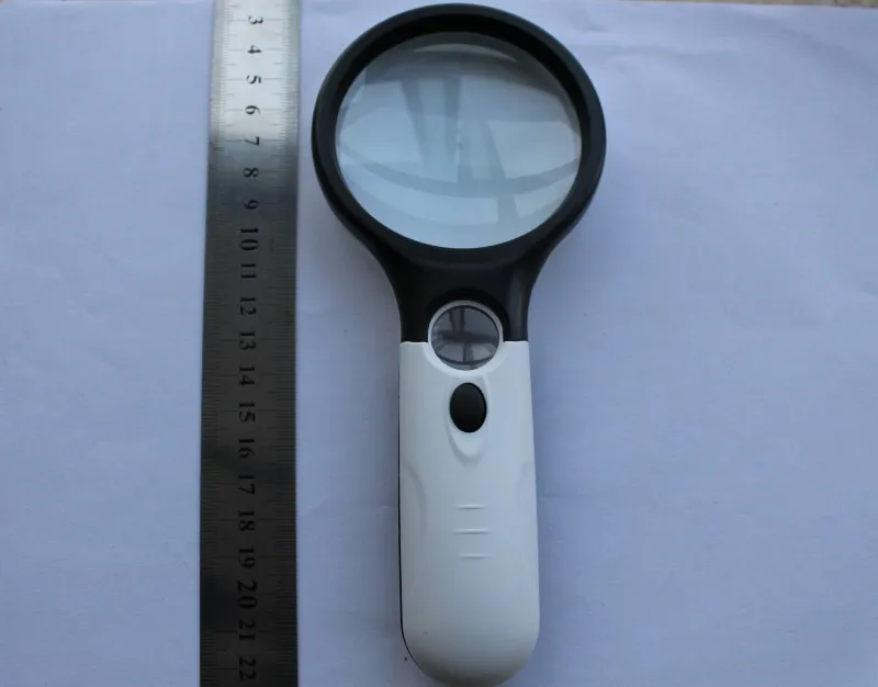 25pcs/lot 3X and 8X Twin lens Magnifier double magnifying glass with LED lamp | Канцтовары для офиса и дома