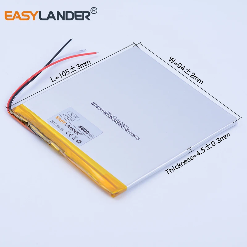 4493105 3 7 V 5600mAh литий полимерный ионный аккумулятор для планшетных ПК CHUWI V88 ONDA V130 Pipo
