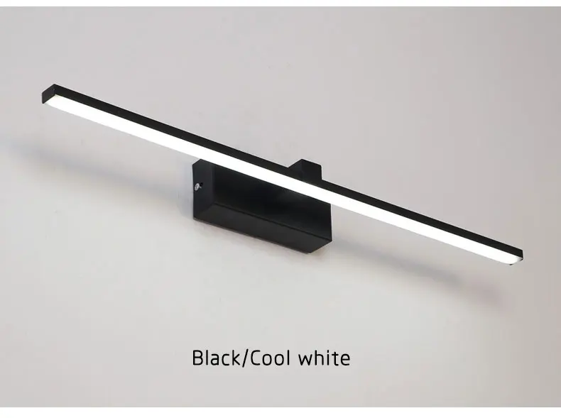 Bathroom Mirror Front Light Modern Led Wall Light Black&White Luminaires New Sconce Led Wall Lamp L60 80 100 120cm Bathroom Lamp