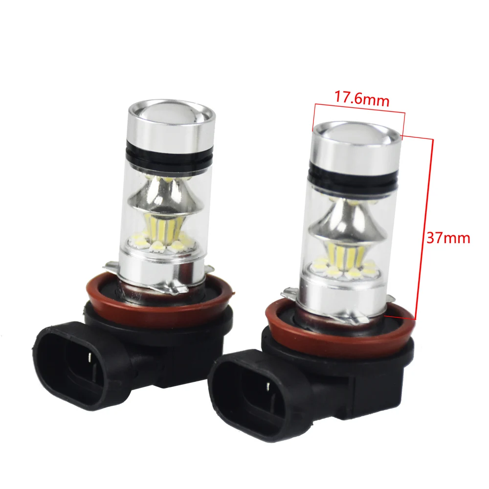 2 шт. автомобильные лампы H8 H11 100W 20 SMD яркие супер белые 12 В 24 6000k|Передние LED-фары для