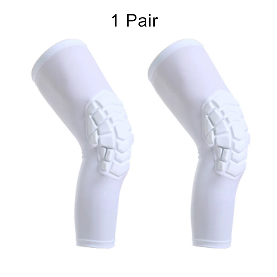 One Pair White Стоящая 1 пара упругих надавливающих пенопластовых наколенников для спорта и фитнеса, тренировочных наколенников, поддерживающих наколенники для баскетбола, волейбола - Цвет: One Pair White
