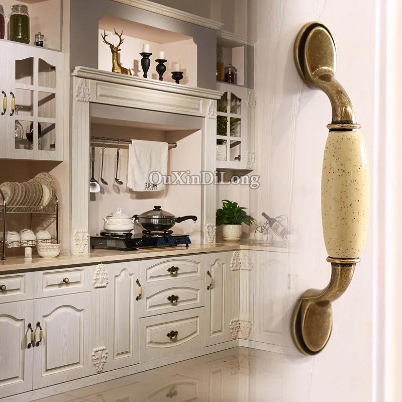 Винтажные керамические ручки для кухонной мебели 10 шт. кухонных дверей в