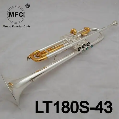 

Brand New Professional Bb Trumpet LT180S-43 Silver Plated Gold Keys Instrumentos Musicales Profesionales Mouthpiece