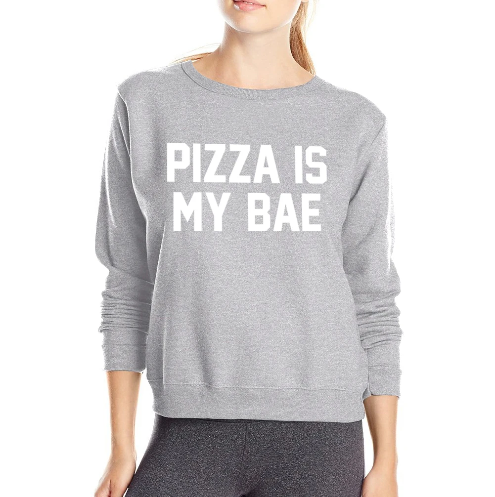 Женский флисовый Свитшот Pizza Is My Bae с надписями Забавный спортивный костюм kawaii S 2XL