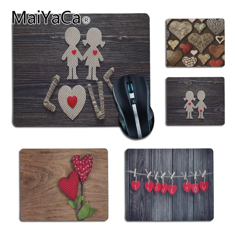 

MaiYaCa Wood love Heart Gamer Speed Mice Retail Small Rubber Mousepad for DOTA2 CS GO Game Playing Lover