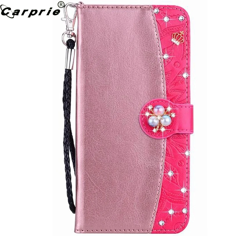 CARPRIE кожаный чехол для iPhone 7 Женский Jewered горный хрусталь кошелек карт флип