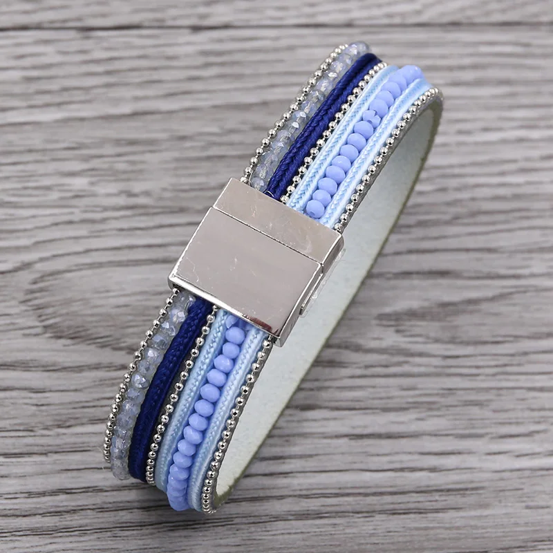 STRATHSPEY богемный кожаный браслет для женщин разноцветные браслеты с бусинами из