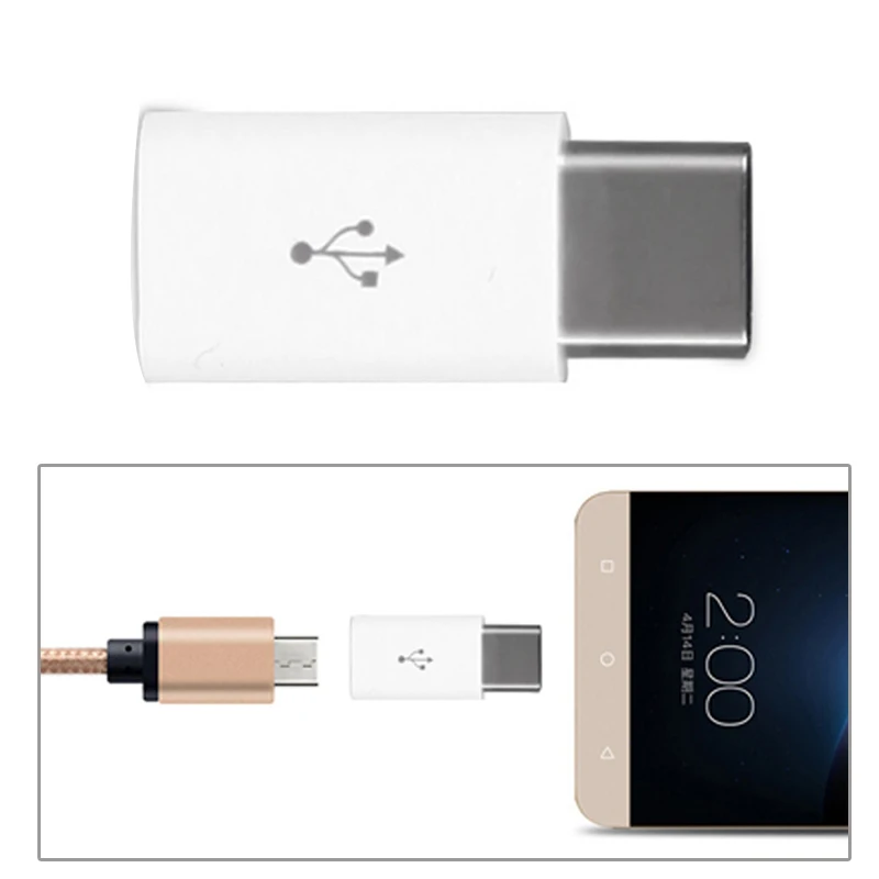 White Urijk USB Android адаптер конвертер мини микро адаптер USB Женский к usb type C адаптер для преобразования головы V8 к USB 3,1 1 шт - Цвет: White