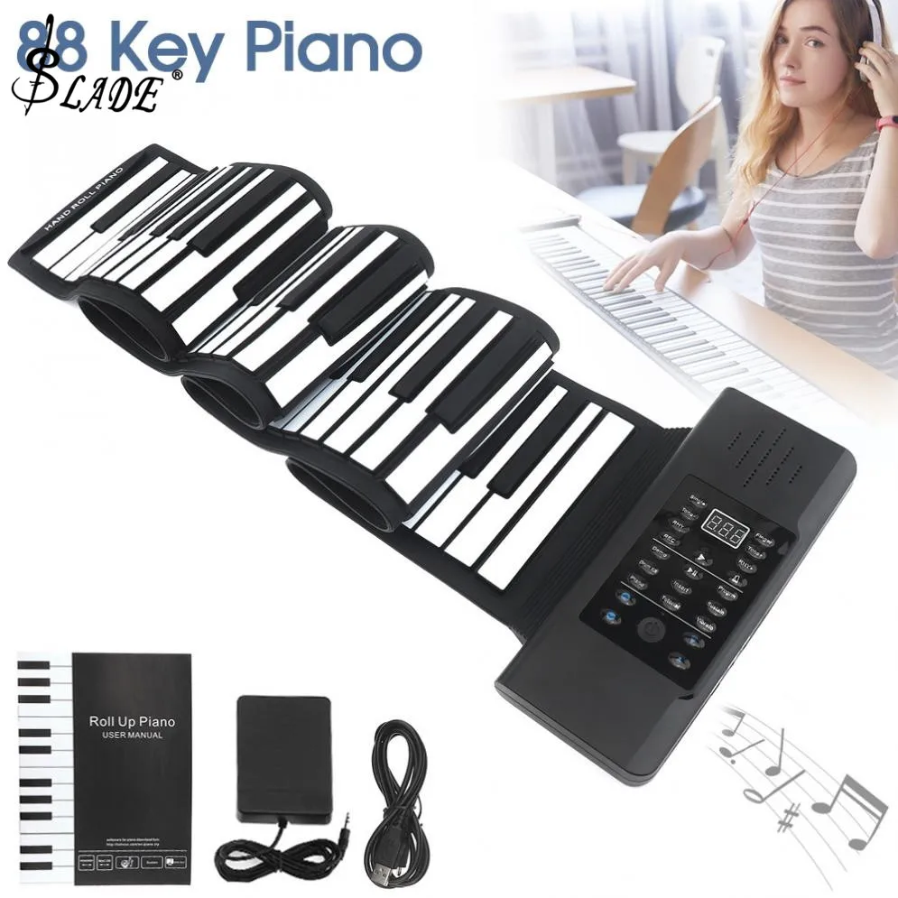 

88 клавиш, USB миди-выход, рояль, перезаряжаемая электронная силиконовая Гибкая клавиатура, органический встроенный динамик