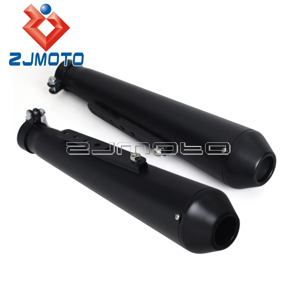 2 выхлопные глушители для мотоциклов глушитель обратный конус Мегафон черный
