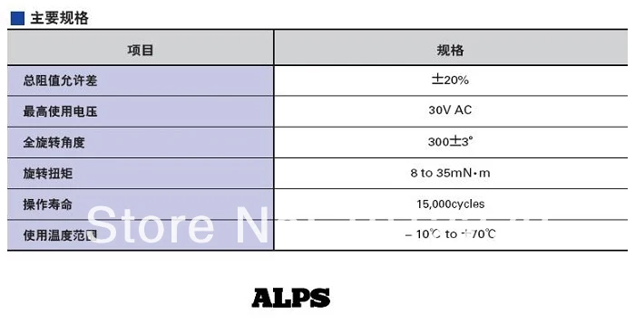 Японские Оригинальные потенциометры ALPS 27 с круглым металлическим стержнем 10 кА |
