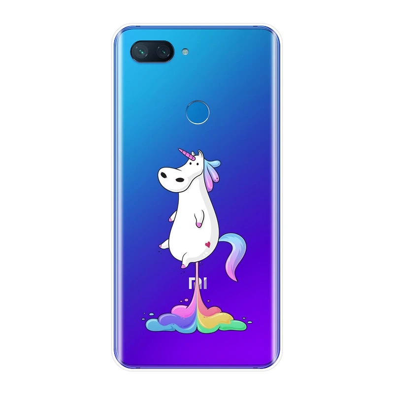 Мягкий ТПУ чехол для Xiaomi Mi 5 5C 5S 5X 6 6X Plus A1 A2 Lite 8 SE ультра тонкий Kawaii Единорог