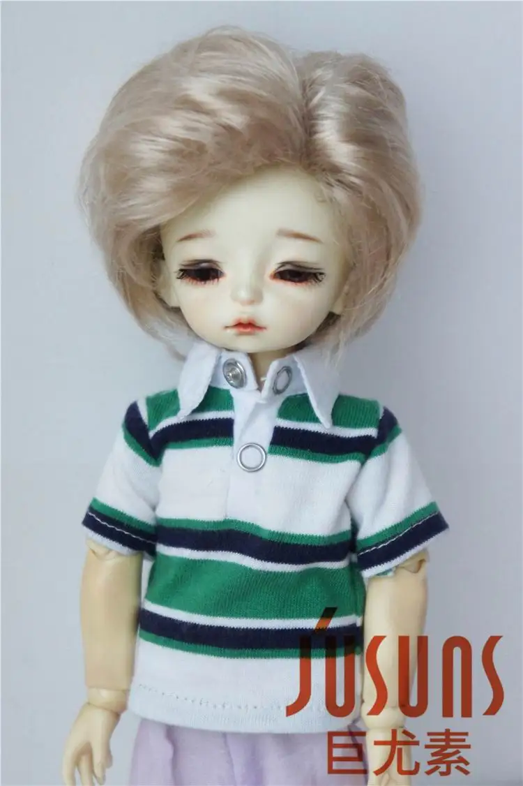 6-7inch Blonded JD209 1/6 1/4 YOSD MSD Мода Природа мальчишеский bjd синтетический мохеровый парик Размер 6-7 дюймов 7-8 дюймов волосы куклы аксессуары - Цвет: 6-7inch Blonded