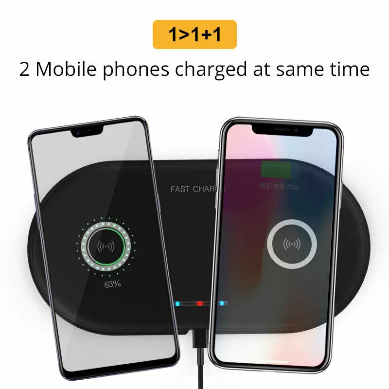 Беспроводное зарядное устройство для телефона Быстрая Зарядка Qi iPhone X XR XS Max 8 Plus