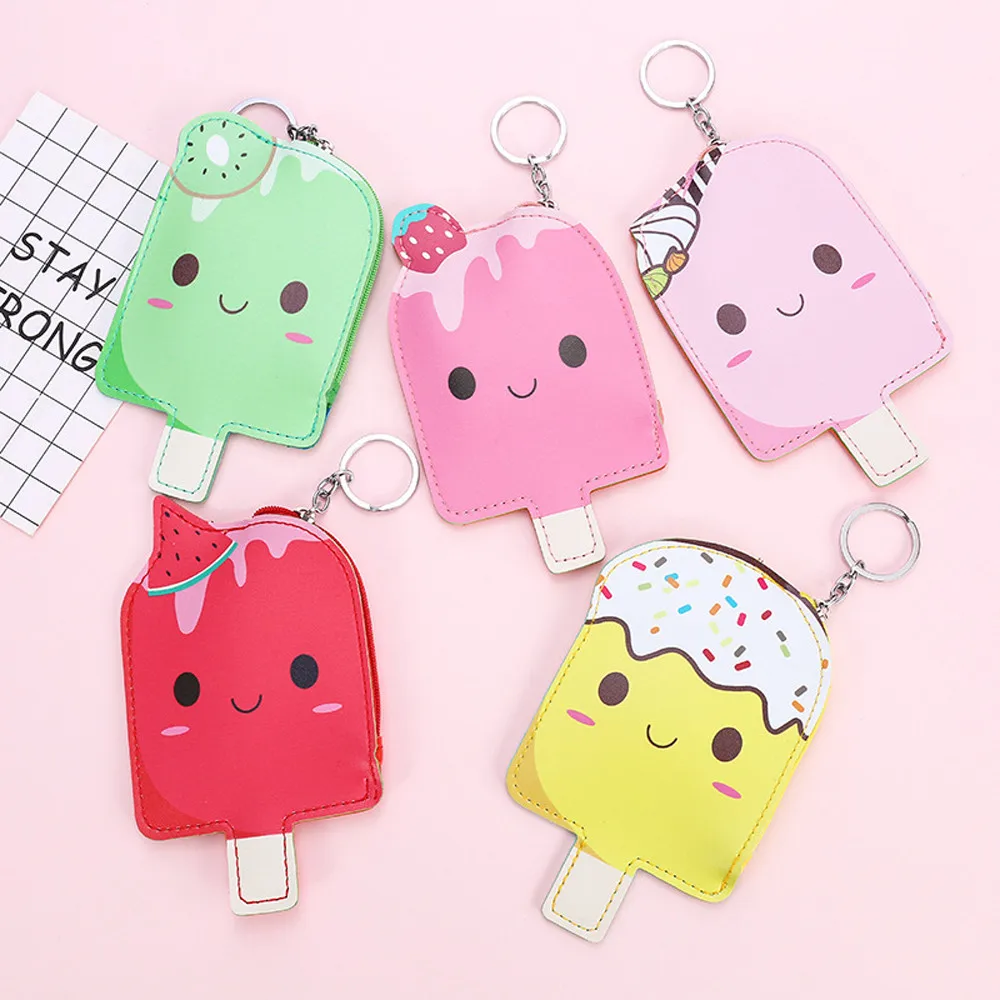 Женский кошелек Ms. mini сумка кошельки сумки милый эскимо кожаный чехол для ключей