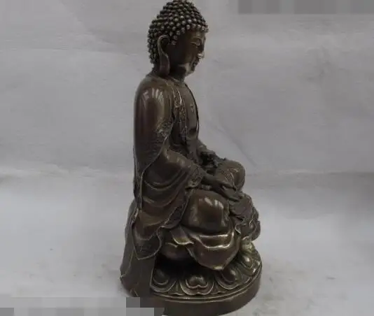 

Free shipping S03392 16 Tibet Buddhism bronze copper lotus flower Sakyamuni Amitabha buddha Statue