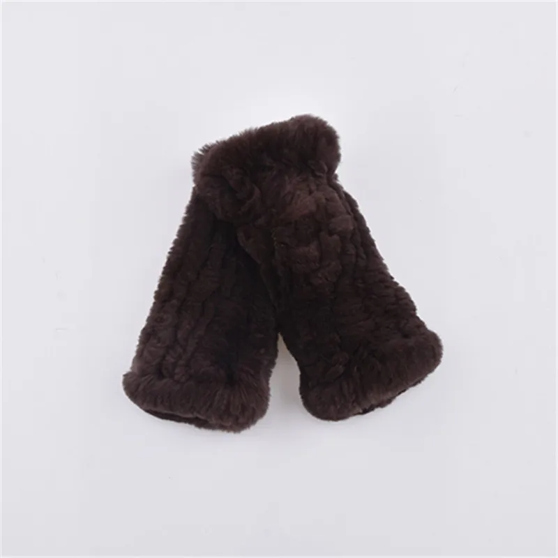 Женские 100% натуральная Трикотажные Кролика Рекс зимние теплые без пальцев