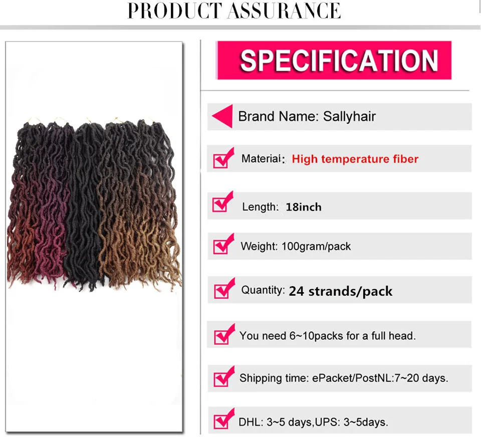 Sallyhair вязанные косички для наращивания волос 24 пряди/упаковка Faux locs Curly Ombre синтетические плетеные волосы 18 дюймов