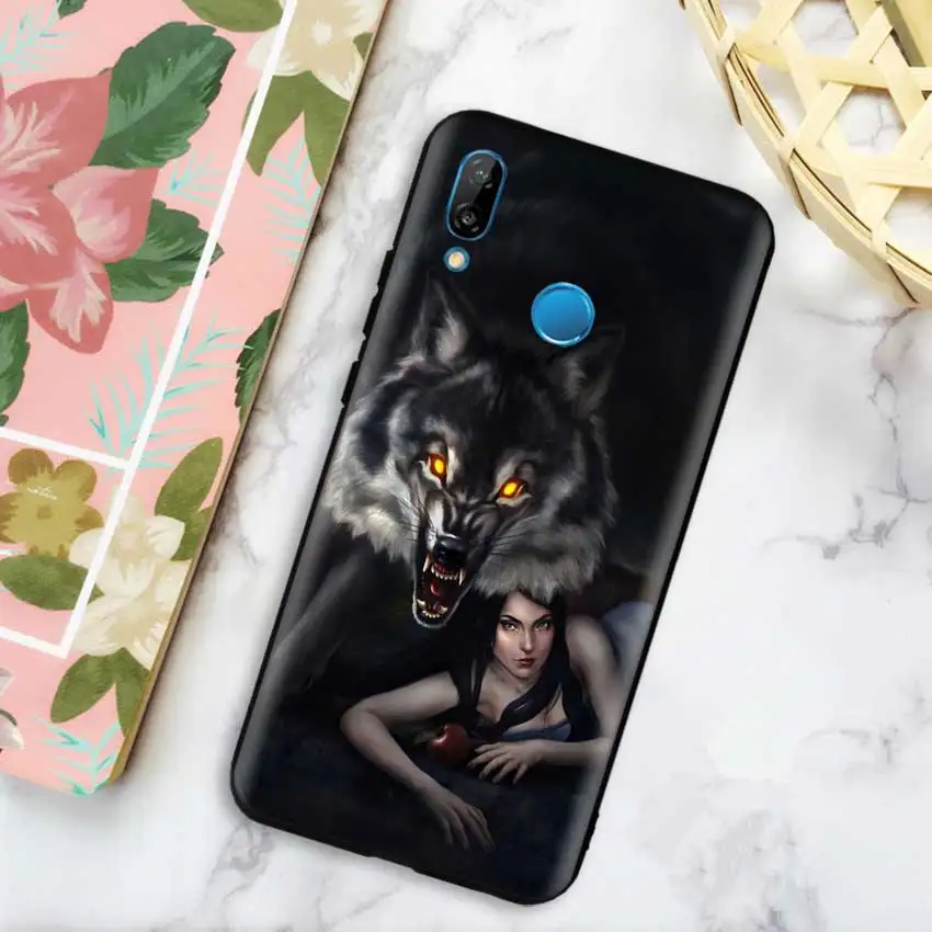 Черный силиконовый чехол сумка чехол для huawei Honor 10i Y7 Y6 Y5 Y9 8X 8C 8S 9 10 Lite Pro наслаждаться 9E 9S Fierce Snow волк - Цвет: 06