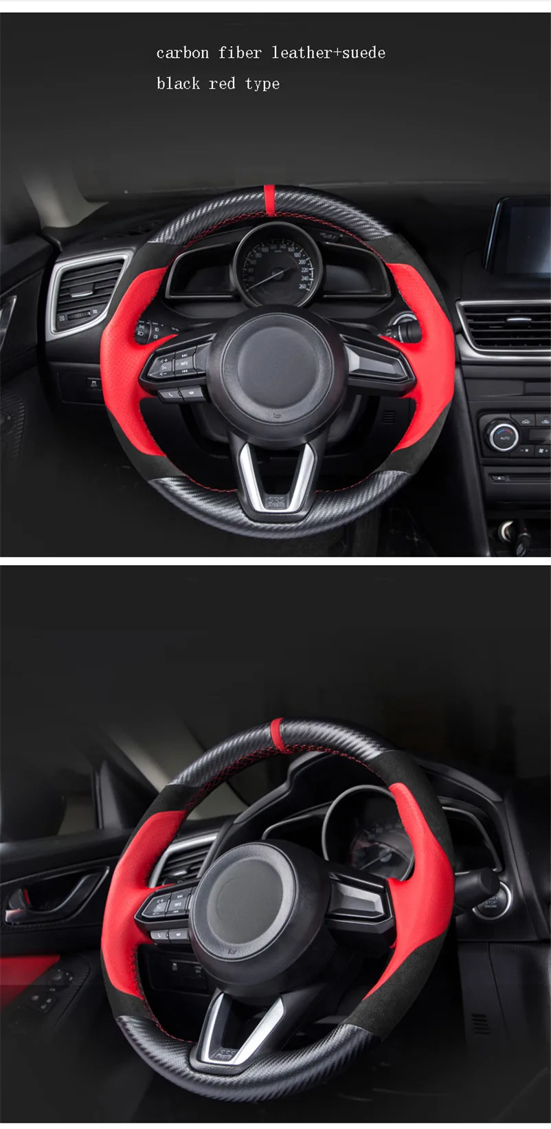 Кожаный чехол на руль с оплеткой для Mazda 6 GJ CX3 CX-5 CX-4 AXELA, чехол на руль, модификация 1 шт
