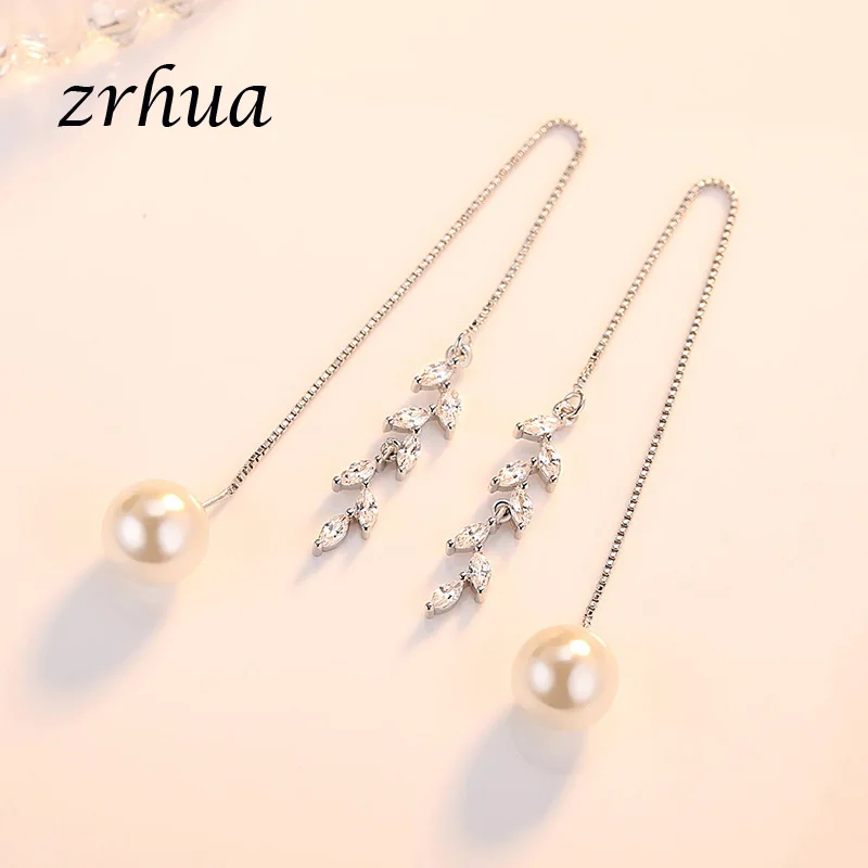 Женские серьги-подвески из серебра 925 пробы с жемчугом | Украшения и аксессуары