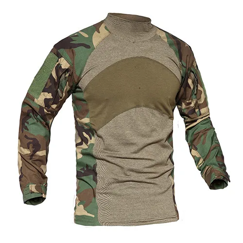 MAGCOMSEN футболки мужские с длинным рукавом камуфляж тактические футболки Slim Fit Мультикам военные армейские футболки мужская одежда AG-YWWS-19 - Цвет: Woodland
