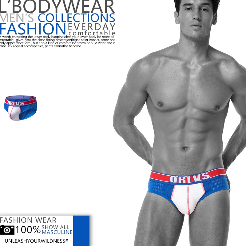 ORLVS Мужское нижнее белье мужские сетчатые трусы Cueca Masculina U Pouch гей Ropa Pants| |