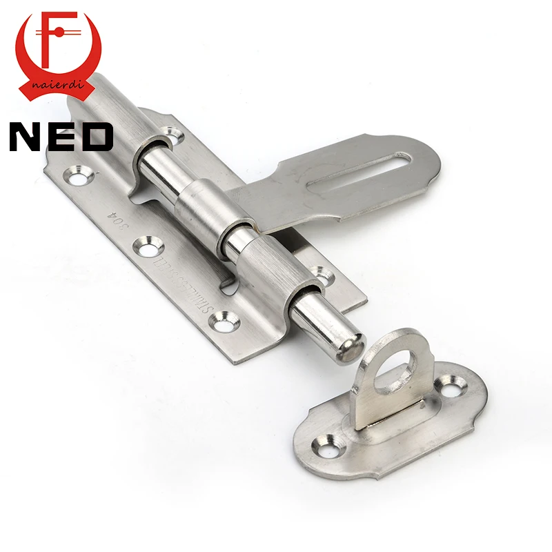 NED-5111 304 дверной болт из нержавеющей стали Защитный Рычаг фиксатор 4 дюйма