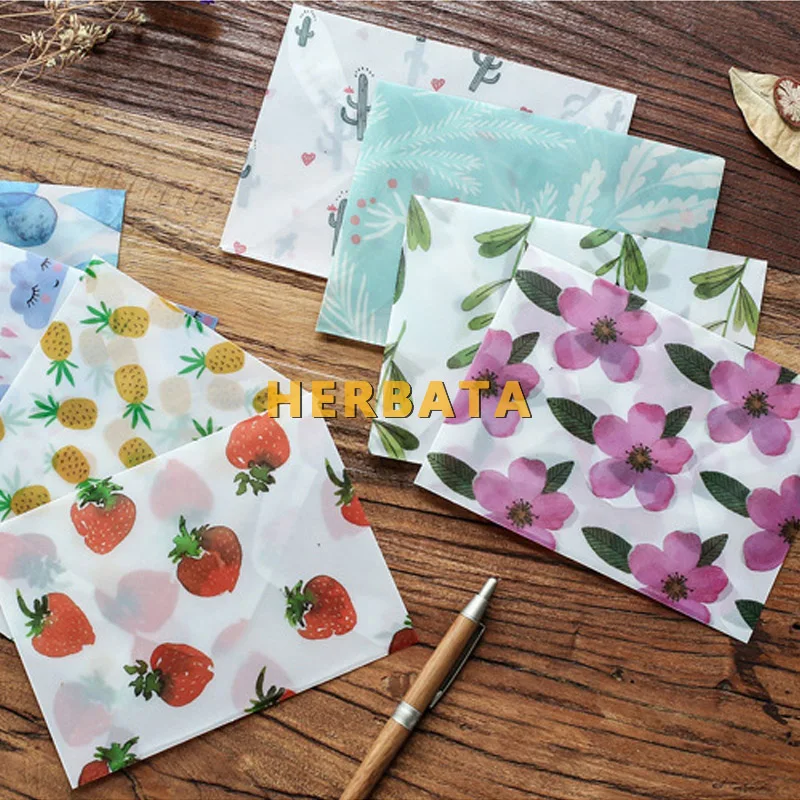 Хербата 6 шт./лот милые миленькие в японском стиле (Каваий цветок серной кислоты бумажный конверт для