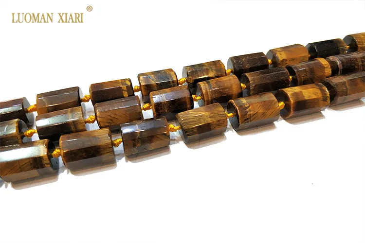 Luoman xiari натуральный тигровый глаз цилиндрические граненые каменные бусины для самостоятельного изготовления ювелирных изделий браслет ожерелье 11*16 мм нить 15"