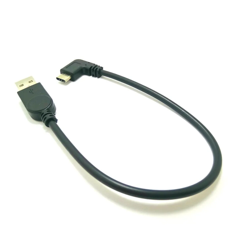 Кабель с разъемом Type c папа под углом 90 градусов левым на usb короткий кабель для